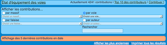 rubriques d'informations sur l'Ã©tat des voies